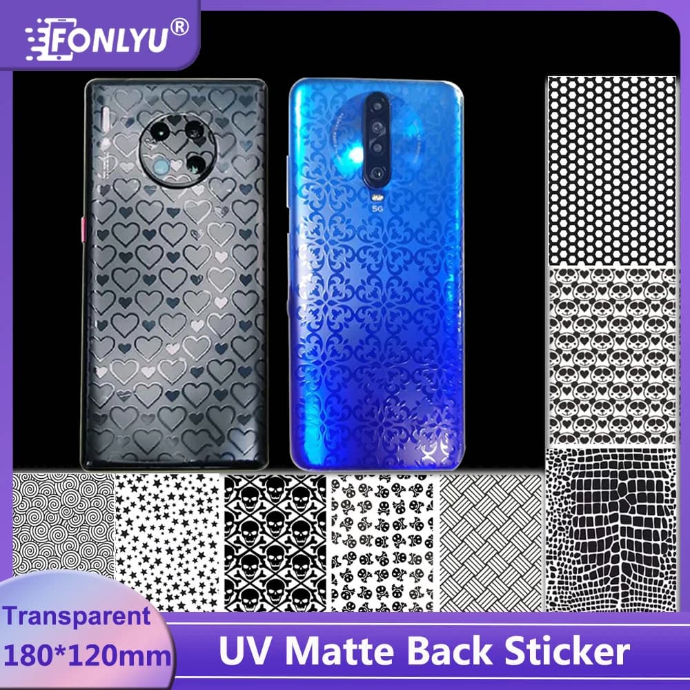 FONLYU 50PC UV Matte 3D Embossed Transparent Back Protective Film Phone Rear Skin Cover For Tuoli Hydrogel Sheet Cutting Machine