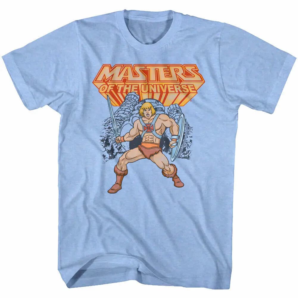 Masters Of The Universe Men'S T Shirt He Man At Castle Grayskull Official
