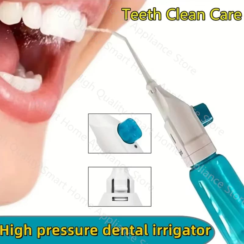 New Household High Pressure Oral Irrigator Portable Teeth Clean Water Dental Floss Manual High Pressure Water Toothpick 2024