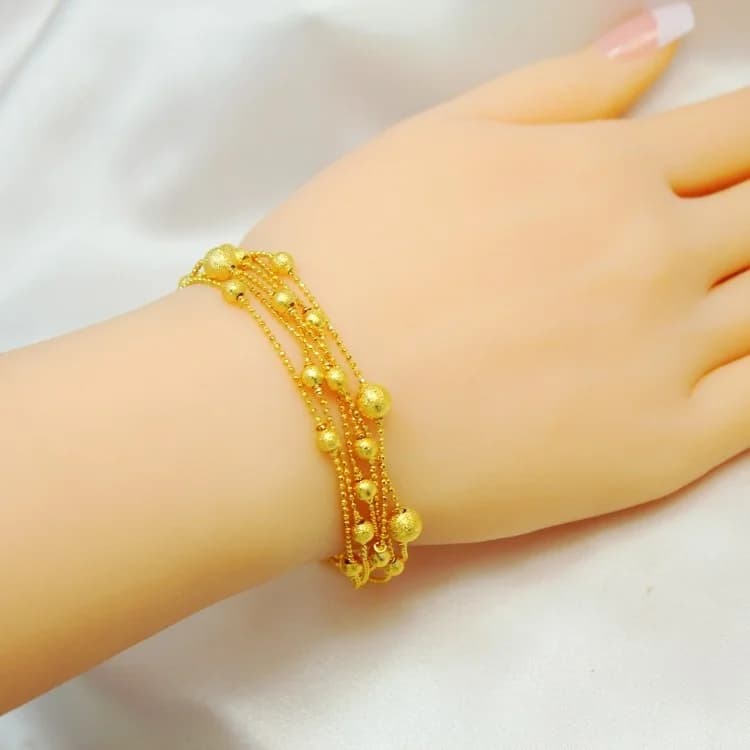 Fashion No Fading European Dollar Gold Wedding Jewelry Copper Plated Vietnam Sand Gold Transfer Bear Bracelet Women's Jewelry