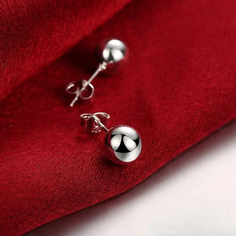 925 Sterling Silver Simple beads studs Earrings For Women Luxury Fashion Party Wedding Accessories Jewelry Christmas Gifts