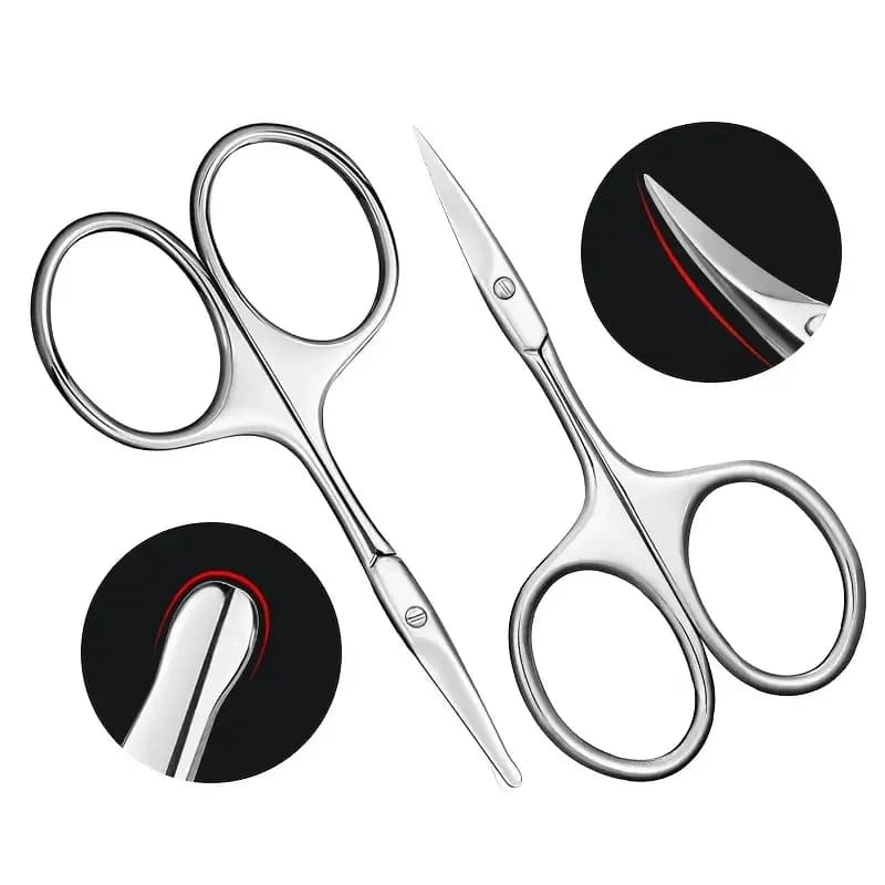 1pcs Professional Stainless Steel Eyebrow and Cuticle Scissors for Manicure, Hair Removal, and Facial Hair Trimming