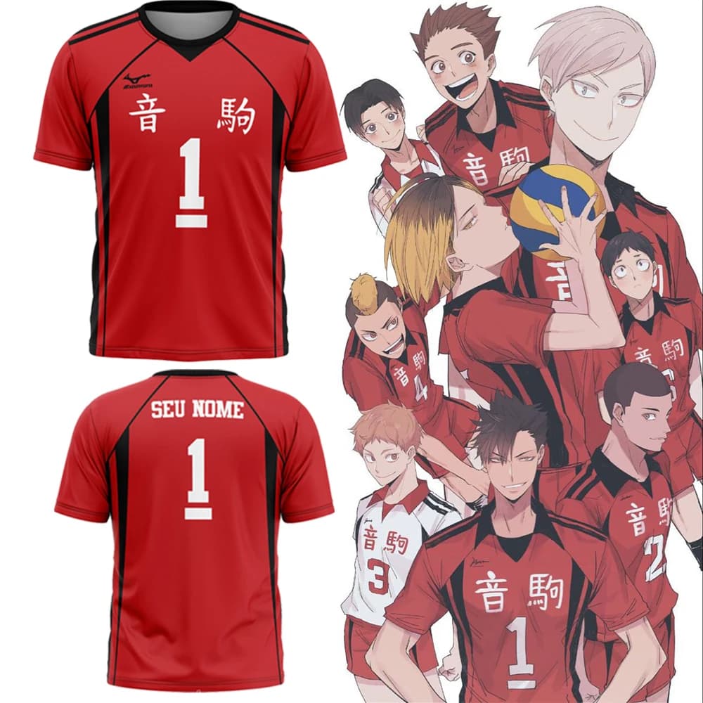 Japanese Anime Haikyuu Jersey Nekoma High School Kuroo Tetsurou Kozume Kenma Cosplay Street Sports oversized Men And Women Tee