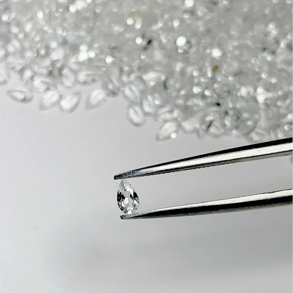 Loose Gemstones Eye Clear Facet Authentic Natural White Topaz Pear 2*3mm-4*6mm For Gold & Silver Jewelry 50pcs A lot