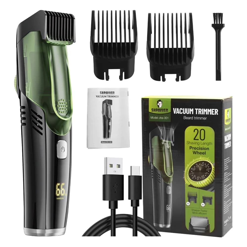 Tinsol Cordless Electric Hair Trimmer Professional Hair Cutting Multifun ctional Men Razor Built-in Vacuum Clipper Rechargeable