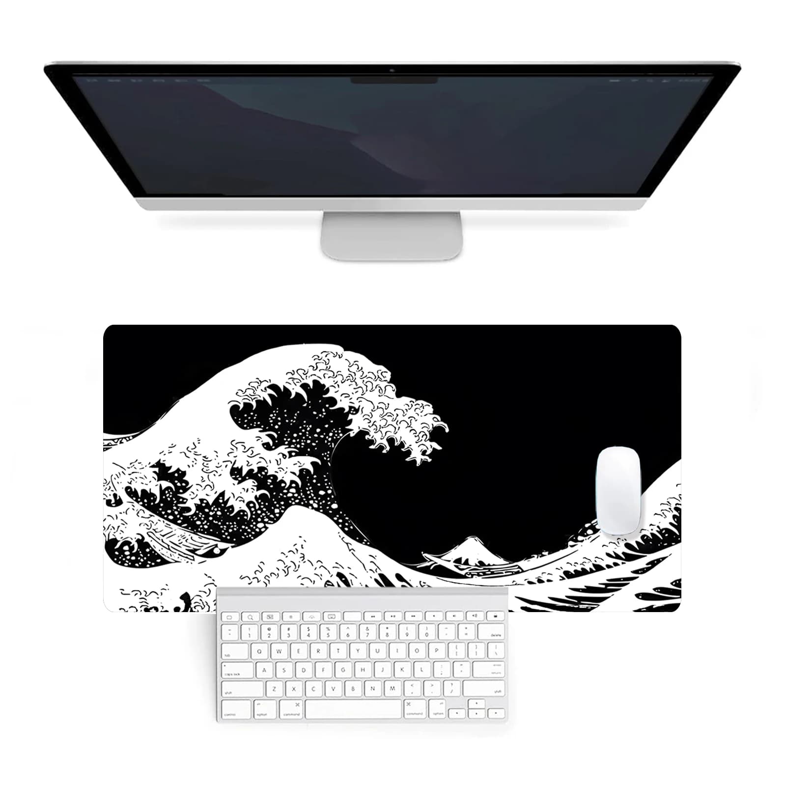 Mouse Pad Desk Pad Mouse Mat Desk MatComputer Keyboard Desk Mat Desk Pad with Non-Slip Base and Stitched Edge