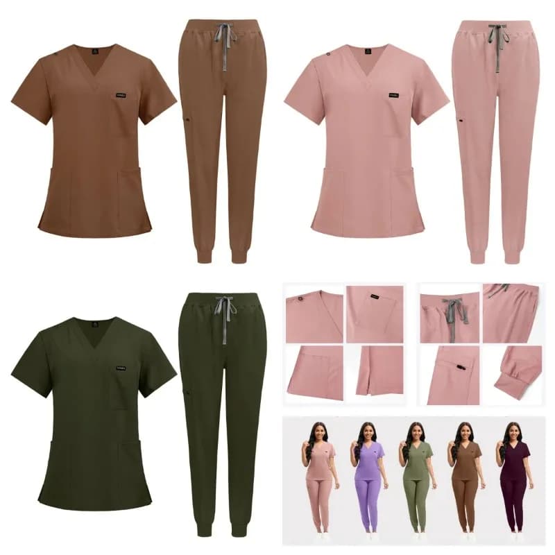Surgical Uniforms Woman Nursing Enfermeria Sets Top Pant Articles Medical Uniform Scrubs Clinical Beauty Salon hospital Suits
