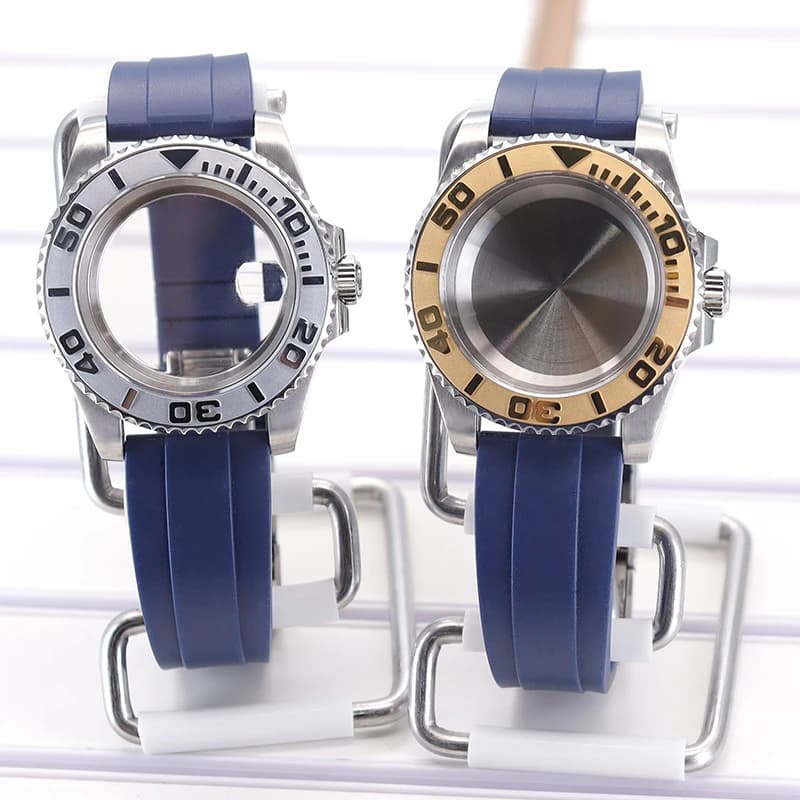 40mm Steel Dive Watch Case Rubber Bracelet For Yacht-Master Seiko NH35 NH36 NH38 NH34 Miyota 8215 ETA 2824 Movement 28.5mm Dial