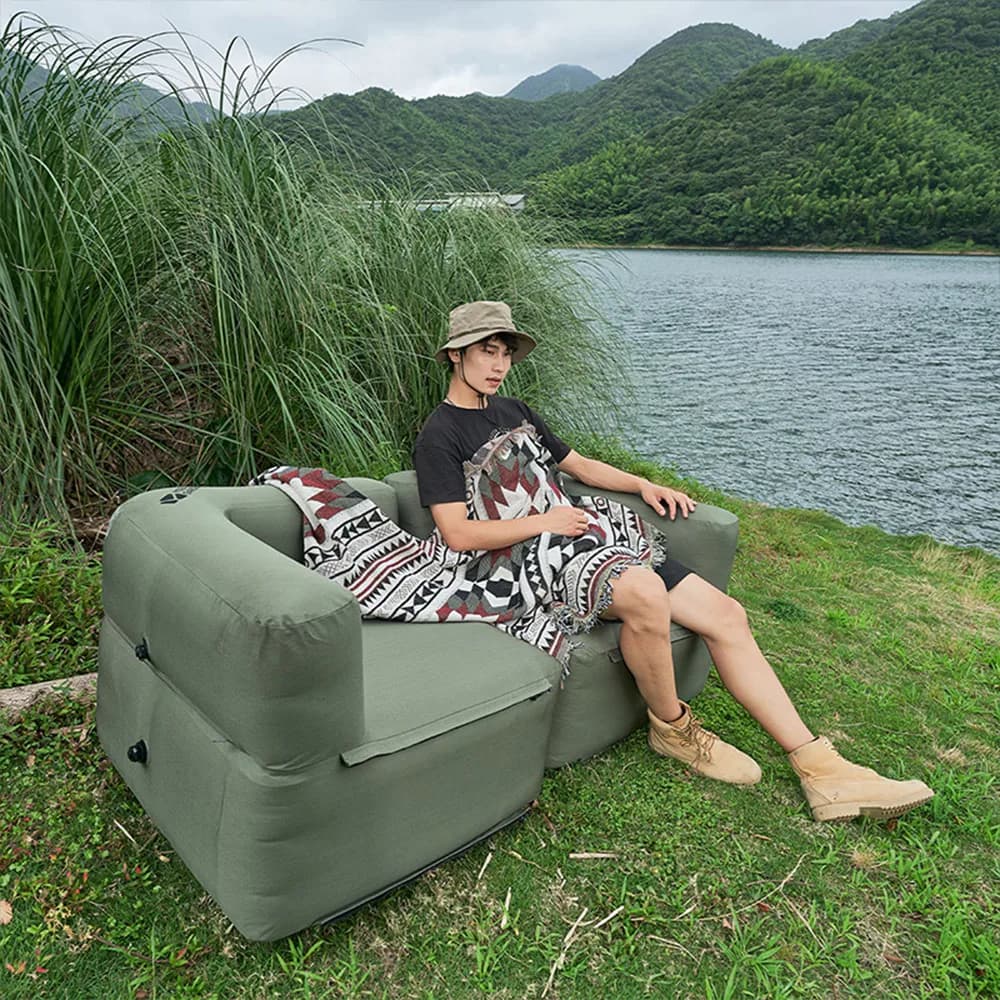 MOBI GARDEN Portable Camping air sofa with air bed separation connection