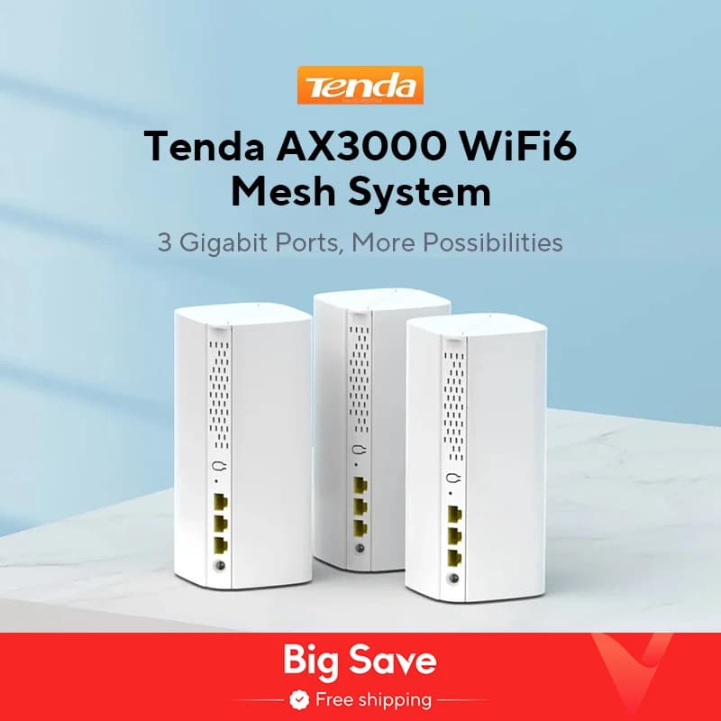 Tenda AX3000 WiFi6 Mesh System EM/MX12 Wireless Router Wi-Fi6 Mesh WiFi Router up to 7000 sq.ft. Wifi range extender WIFI 6 Mesh