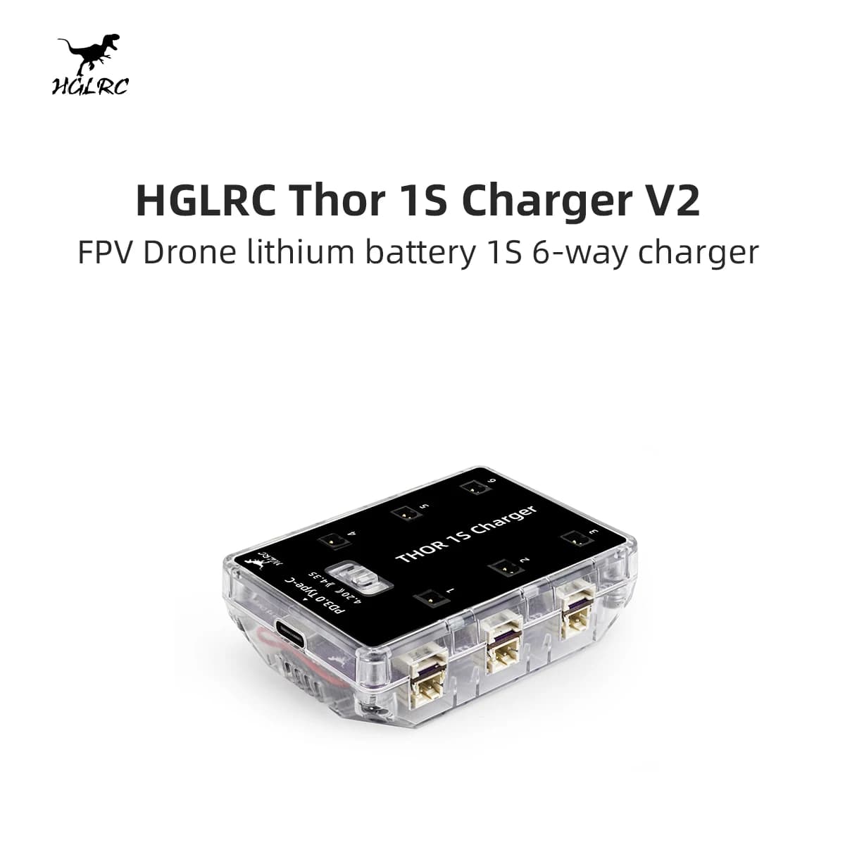 1s 6-way Parallel Charging Board Lipo/lihv Charger Hglrc Thor 1s Charger V2 Compatible With Ph2.0 Bt2.0 A30 Mx20 Connector