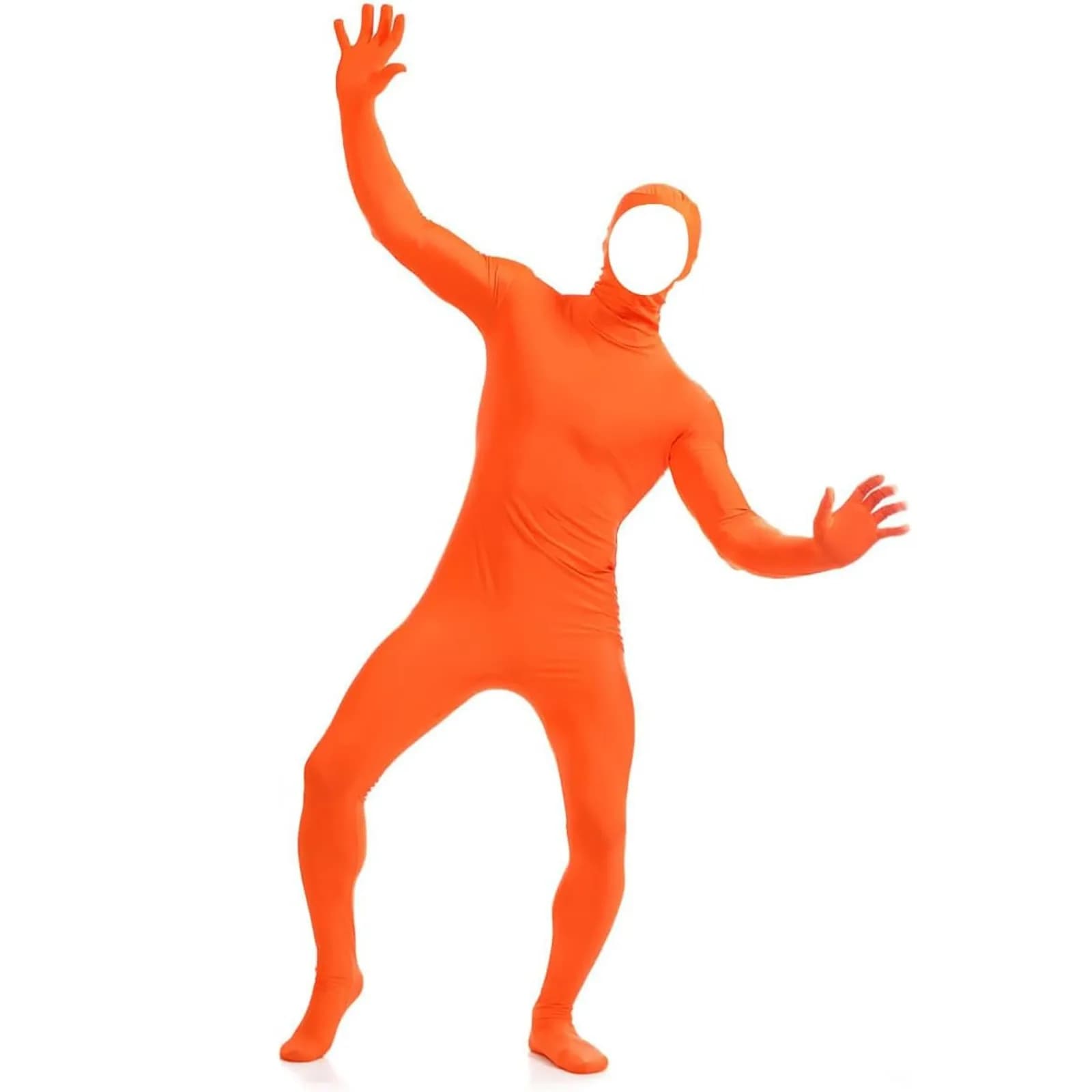 Halloween Tight Full Body Suit Orange Bodysuit Ninja Cosplay Costume Mardi Gras Women And Men Party Wear Skin Jumpsuit