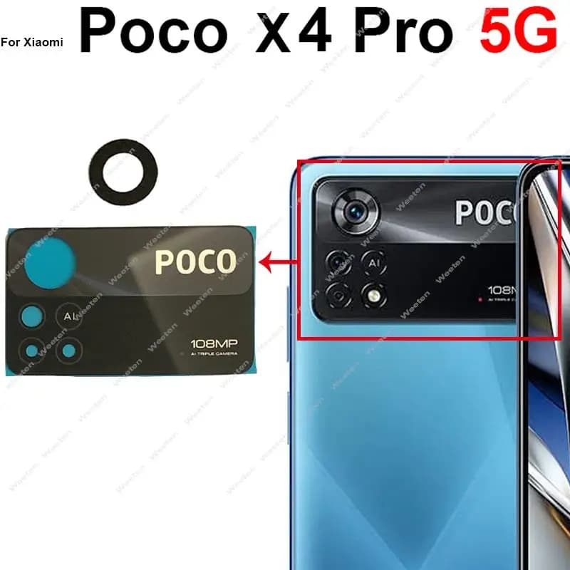 Back Camera Glass Lens For Xiaomi Pocophone POCO X4 Pro 5G Main Rear Camera Lens Glass Replacement