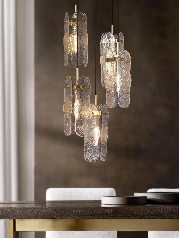 2025 New Designer Water Wave Glass Series LED Hanging Chandelier Pendant Light Suspension Luminaire Lampen For Dinng Room