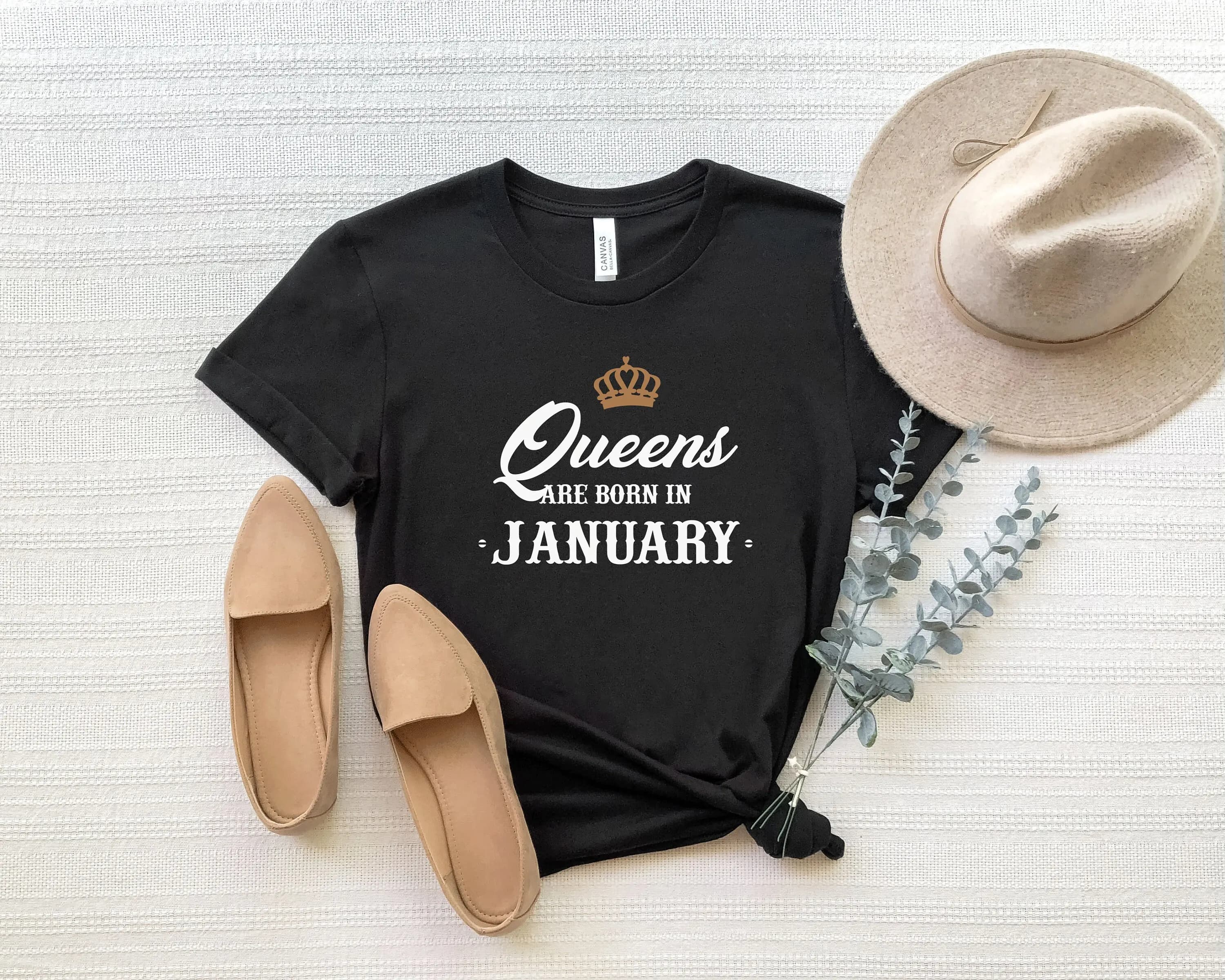 Birthday T Shirt Women Queen Queens Are Born In January Girl For