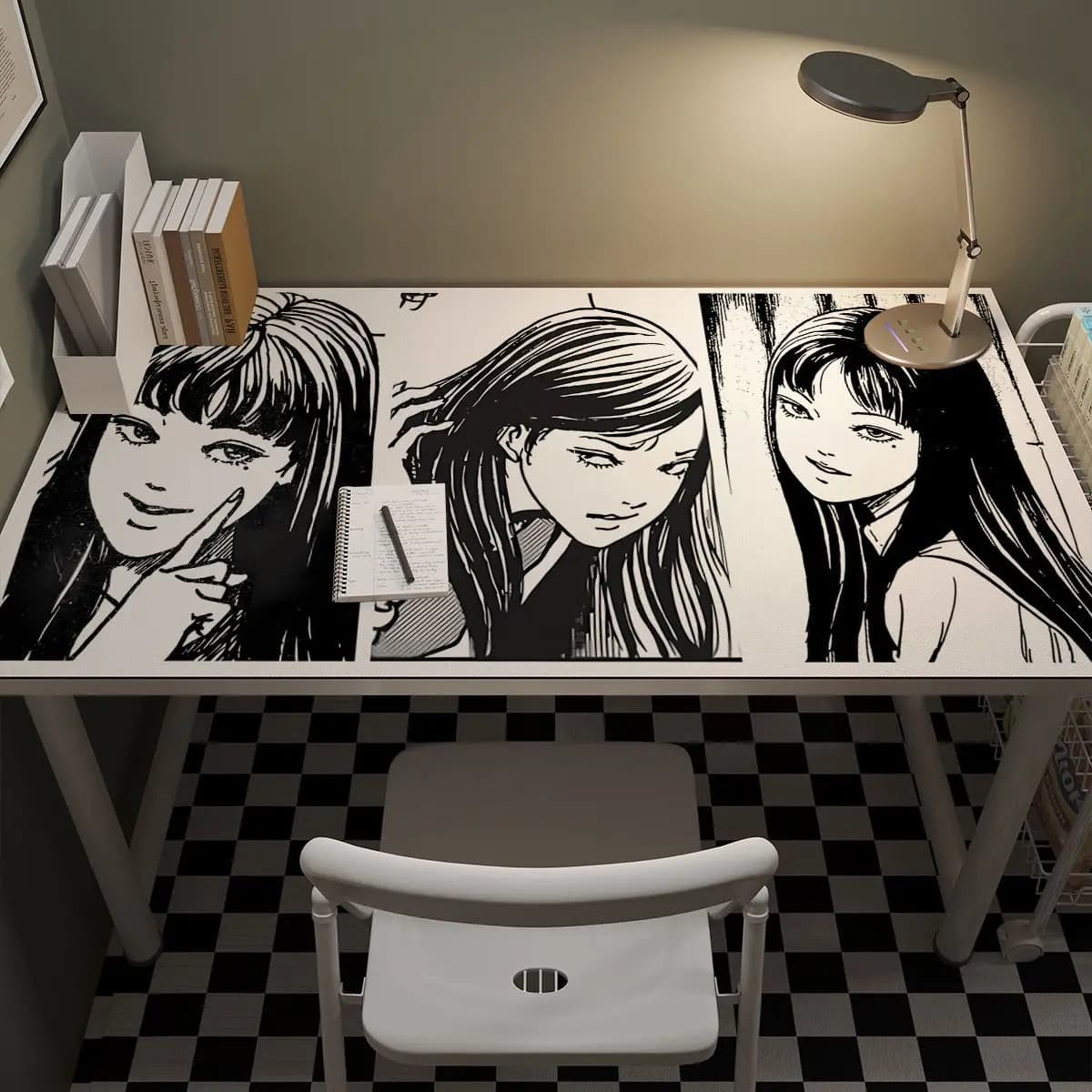 Junji Ito desk mat leather Tomie Kawakami anime mouse pad Large Thrilling Waterproof laptop mouse carpet xxl mousepad