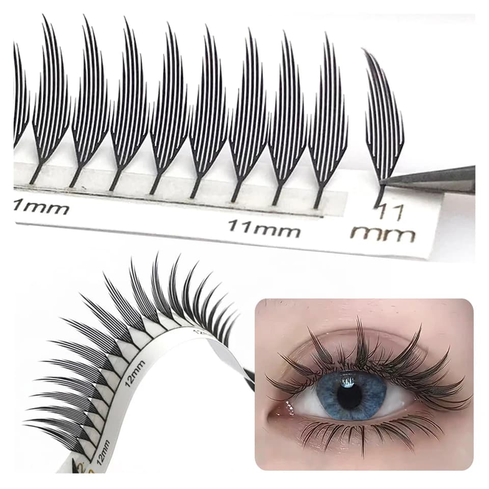 lashrujade Comic Spire Lashes Premade Fans Eyelash Extension Tower Top Feather shape Lashes Faux Mink Soft Natural Makeup Lashes