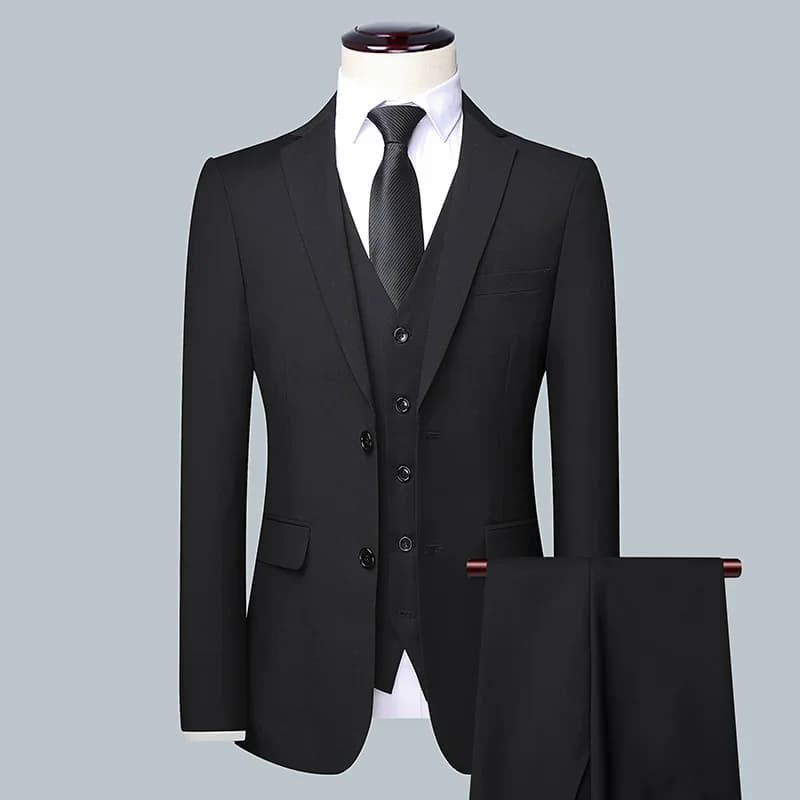 Men's Solid Color Business Suit 2025 High Quality Fashion Banquet Wedding Trend Groom Best Man Single 3/2/1