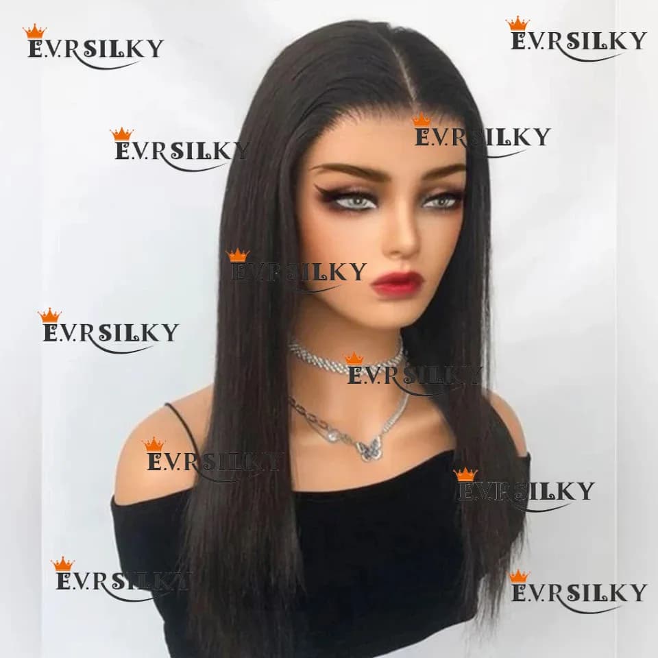 Black straight hair high density lace wig Glueless human hair ready to wear Remy hair 13 x 6 front lace 360 transparent HD lace