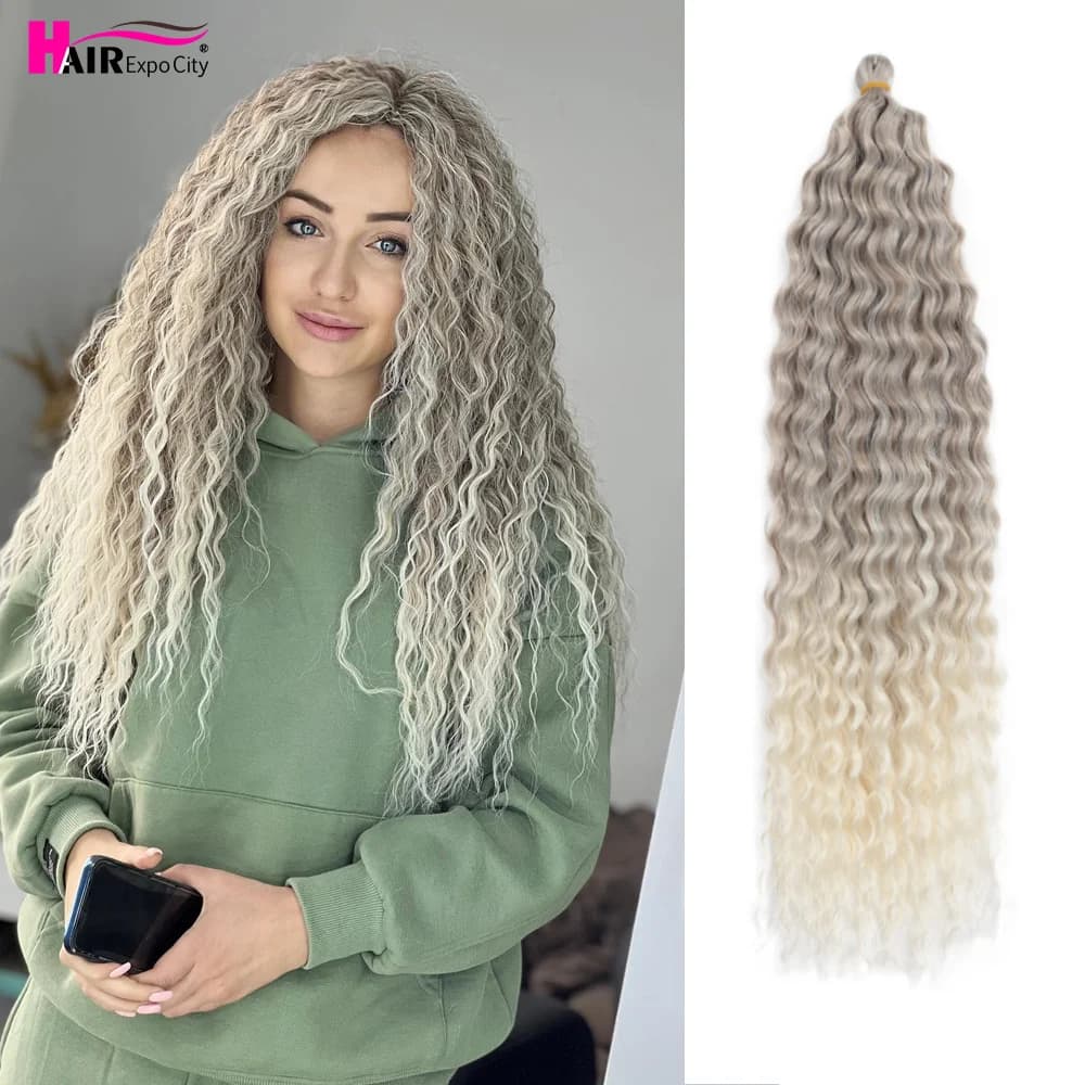 Ariel Curl Hair Synthetic Water Wave Twist Crochet Hair Natural Afro Curls Hair For Weaving Deep Wavy Braiding Hair Extensions
