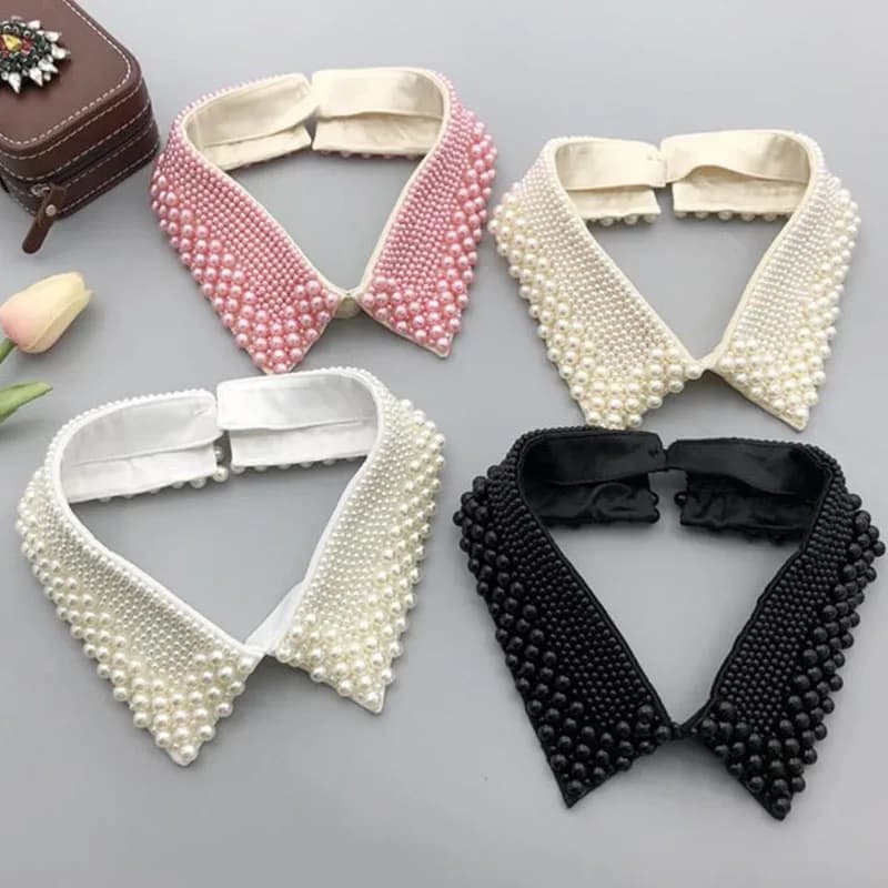 Pearl Fake Collar Lacklace Stand Beads Detachable Collar Fake Women for Party Bride Dress Decorate False Collar Nep Kraagie