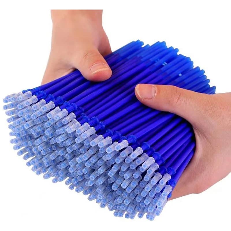 10-50pcs Student Erasable Refill Crystal Blue Black Ink 0.5mm Core Rollerball Pen Washable Rod Draw School Work Sewing Refill