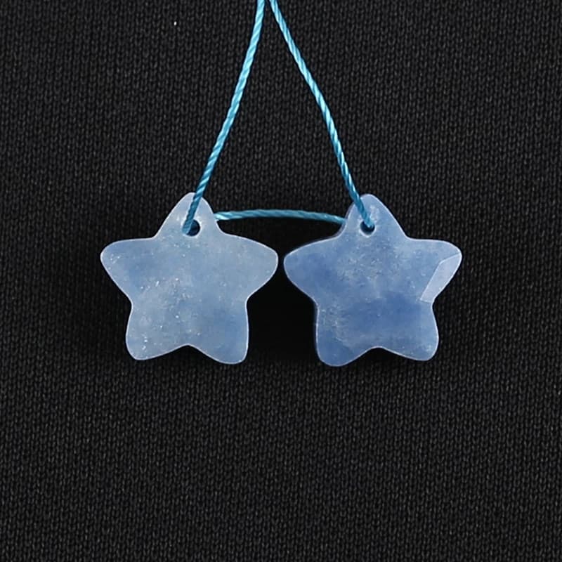 Wholesale Natural Blue Aventurine Pentagram Faceted Earrings Beads For Jewelry Making, Fashion DIY Earring Stone Jewelry