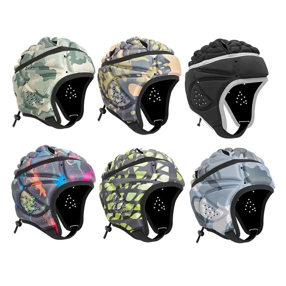 Shockproof Soft Helmet Adult Adjustable Head Protector Football Helmet EVA Rugby Helmet Kids Outdoor Sports