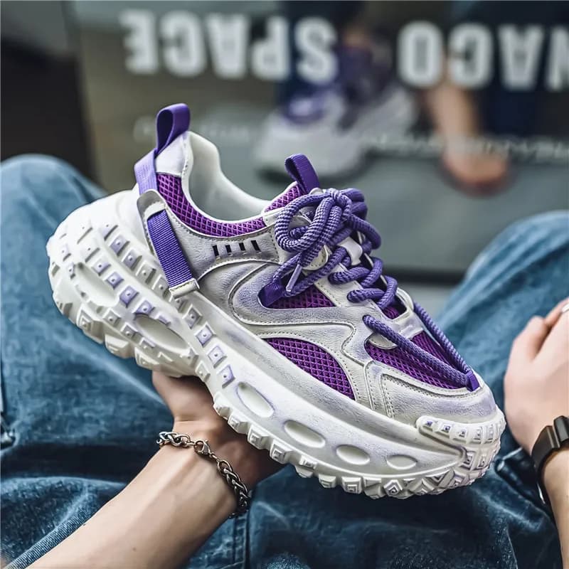 Fashion Non-slip Sneaker 2024 Trend Versatile Casual Men Shoes Purple Platform Running Shoes Tenis Masculino Designer Shoes