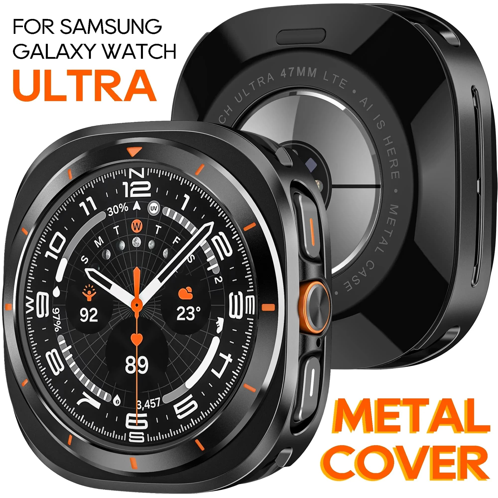 Protective Case For Samsung Galaxy Watch 7 Ultra 47mm NOScreen Film Hard Metal Cover For Galaxy Ultra 2025 Bumper Accessories