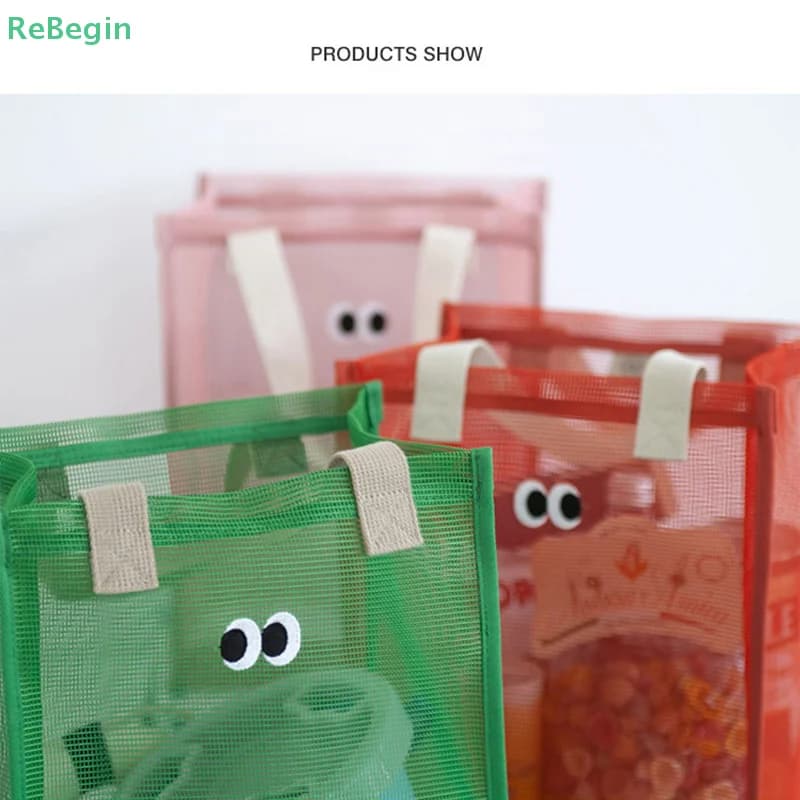 Mesh Beach Tote Bag Sandproof Women Summer Beach Bag Cute Eye Large Capacity Women Casual Handbag Portable Swimming Bag For Lady