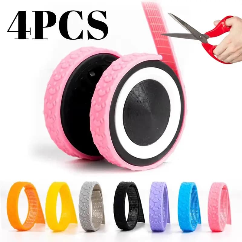 4PCS DIY Thicker Luggage Wheels Protector Sticker Croppable Luggage Suitcase Wheels Cover Reduce Noise Wheels Sleeve Accessories