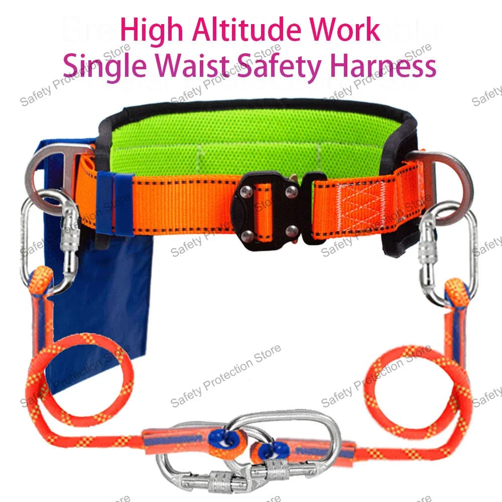 High-altitude Work Safety Harness Single Waist Safety Belt Outdoor Climbing Training Electrician Construction Protect Equipment
