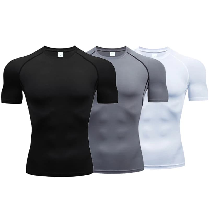 Men's Running Compression Tshirts Quick Dry Soccer Jersey Fitness Tight Sportswear Gym Sport Short Sleeve Shirt Breathable