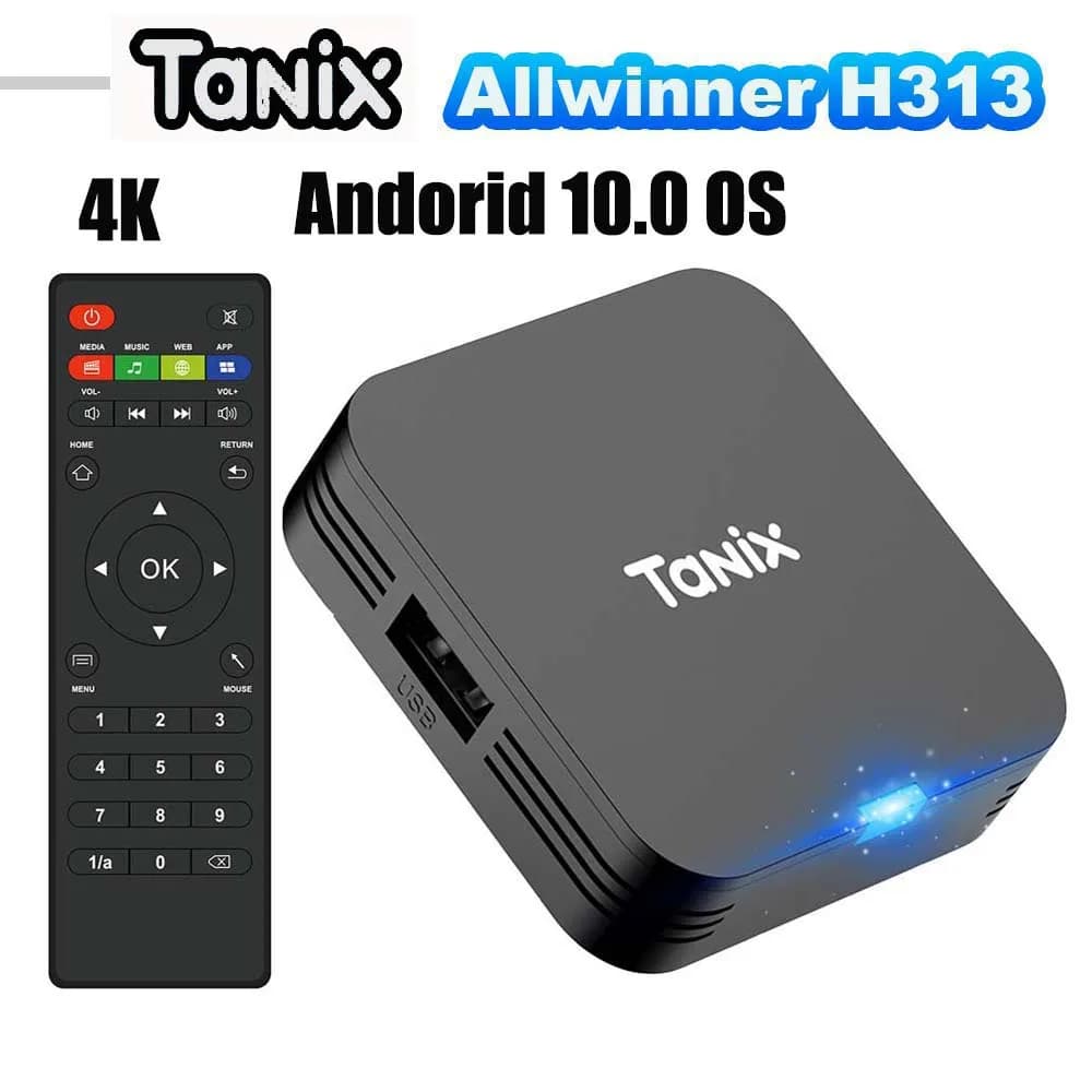 Tanix TX1 Smart Android 10 TV Box 2.4G WIFI 4K HDR USB2.0 8GB 16GB Allwinner H313 Quad Core Global Set Top Box