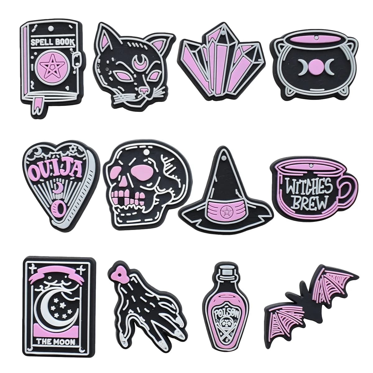 Hot Pink Hallowe Shoe Charms for Crocs Shoe Accessories DIY Badge Unisex Sandals Buckle Kids Pins Decoration Jeans X-mas Gift
