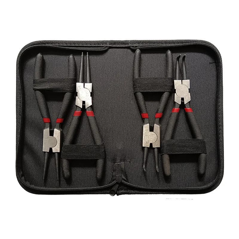 7-inch 4PCS card spring pliers set, dual-purpose elbow spring pliers, manual auto repair set, inner bend, outer stopper