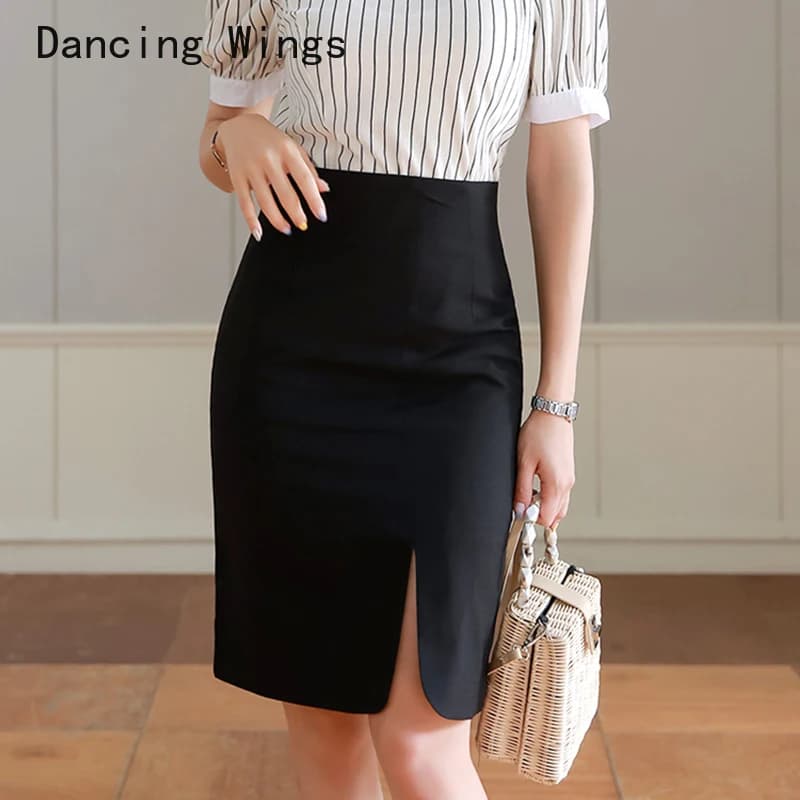 Black skirt Split Sexy Pencil skirts woman fashion 2025 High Waist Casual Women Skirt Office Ladies Midi Skirts