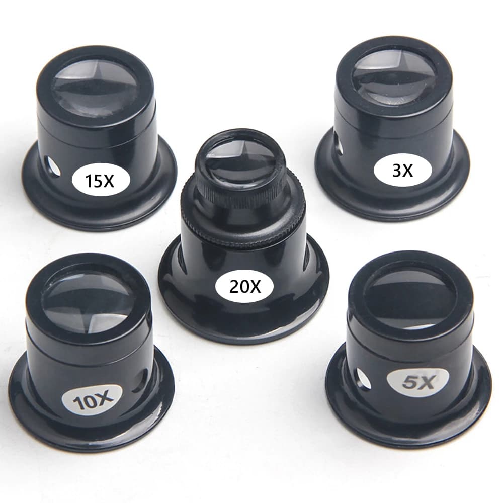 Wacth Repair Magnifier with steel ring for gift Eye Loupe Magnifier 3x 5x 10x 15x 20x magnifying Headband Watchmaker Magnifier