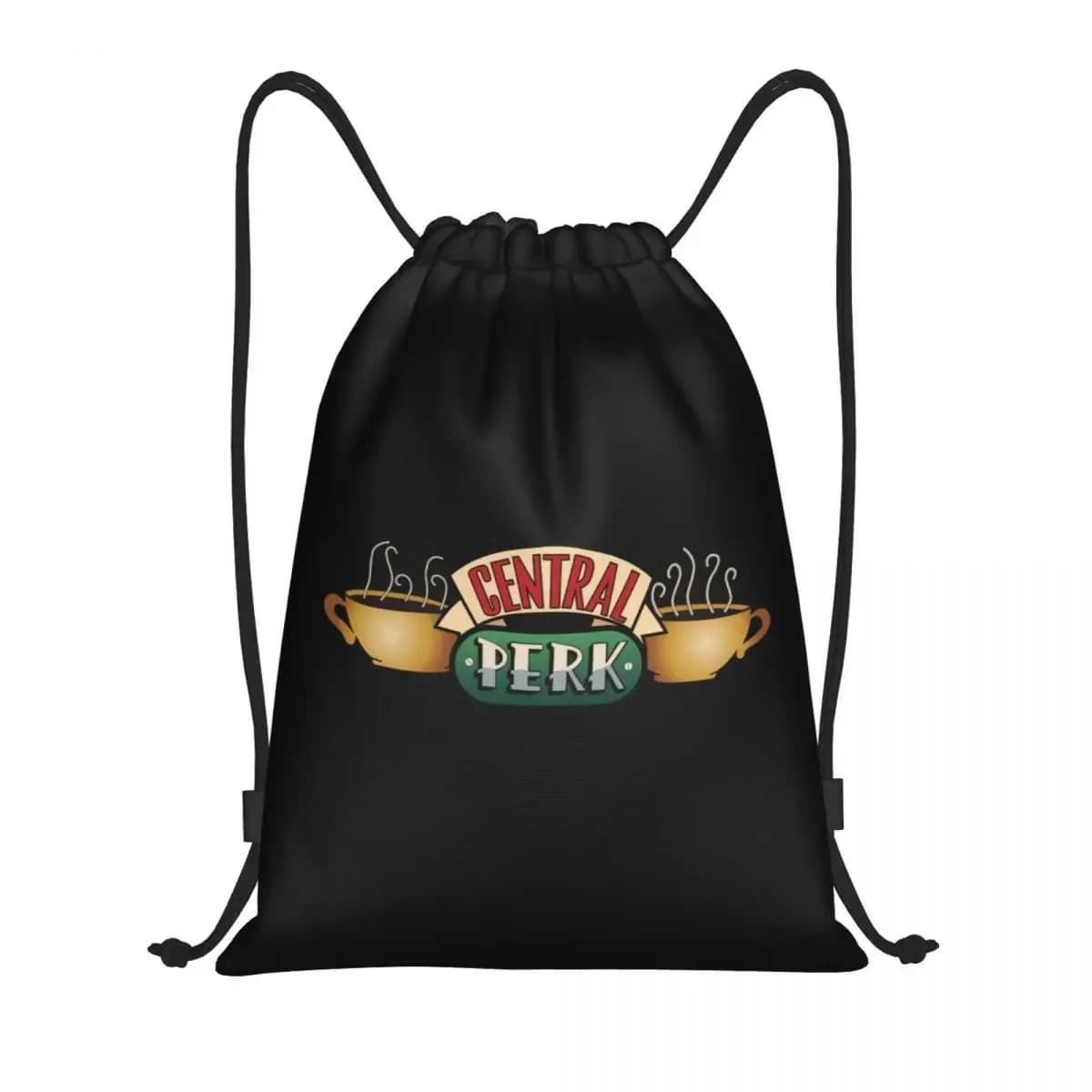 Central Perk Friends Drawstring Backpack Sports Gym Bag for Men Women TV Show Shopping Sackpack