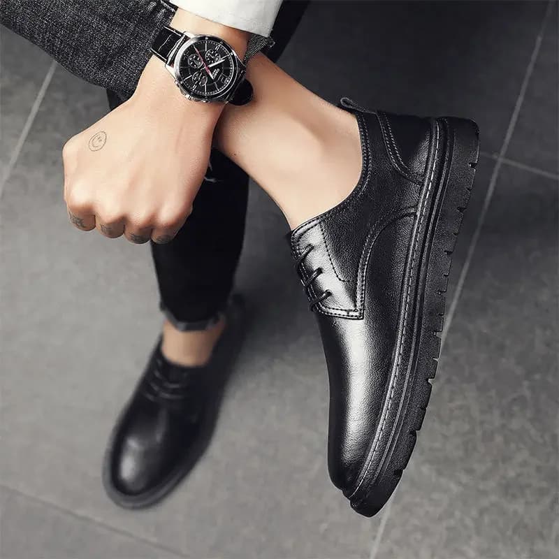 Suit Black Social Shoe Male Spring Autumn Men's Formal Shoes Legitimate Leather Elegant and Classic Gentleman Party Official 39