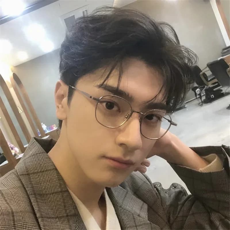 Korean Alloy Ins Anti-blue Round Glasses Men Lovely Plain Glasses Women Eyewear Cute Decorative Computer Glasses