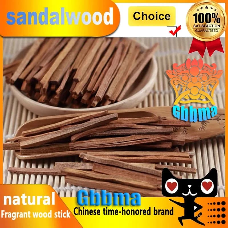 Gbbma Natural Sandalwood Stick Fragrance Natural Hand Split Wood DIY Purification Healing Meditation Stress Relief Aromatherapy