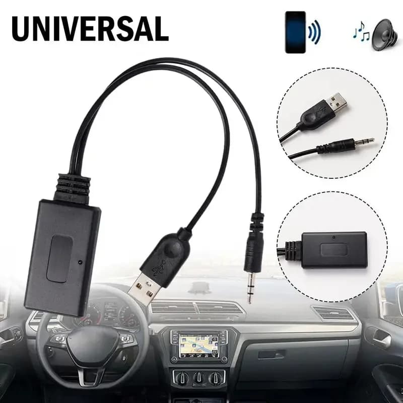 Car Universal Wireless Bluetooth-compatible Receiver USB 3.5mm Aux Media Bluetooth Music Player Audio Cable Adapter