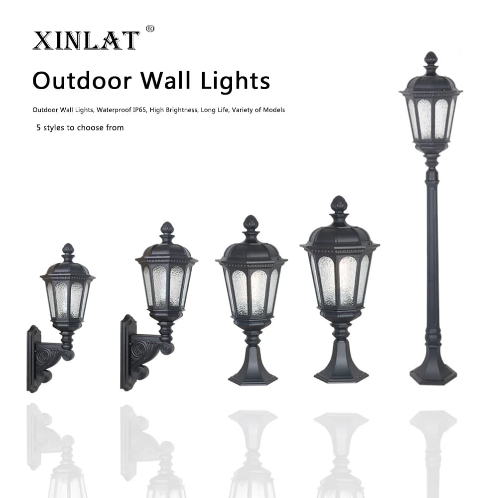 Scandinavian New Outdoor Wall Lights Patio All Aluminum Retro Fence Lights Villa Waterproof Lawn Lights Manufacturers Lamps