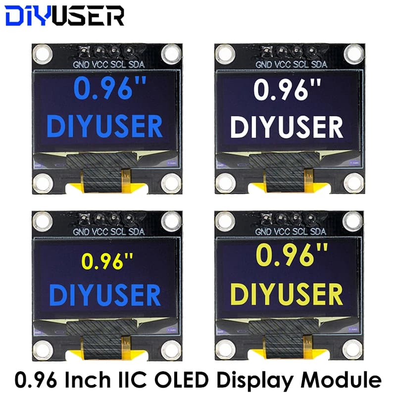 DIYUSER 0.96 inch oled IIC Serial White OLED Display Module 128X64 I2C SSD1306 12864 LCD Screen Board for Arduino