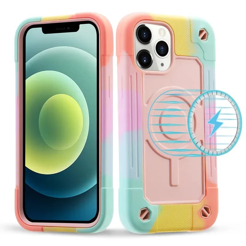 Heavy Armor Shockproof Defend Case For iPhone 13 14 Pro Max 12 Pro Max 14 Plus Magnetic Wireless Charging Back Cover Phone Cases