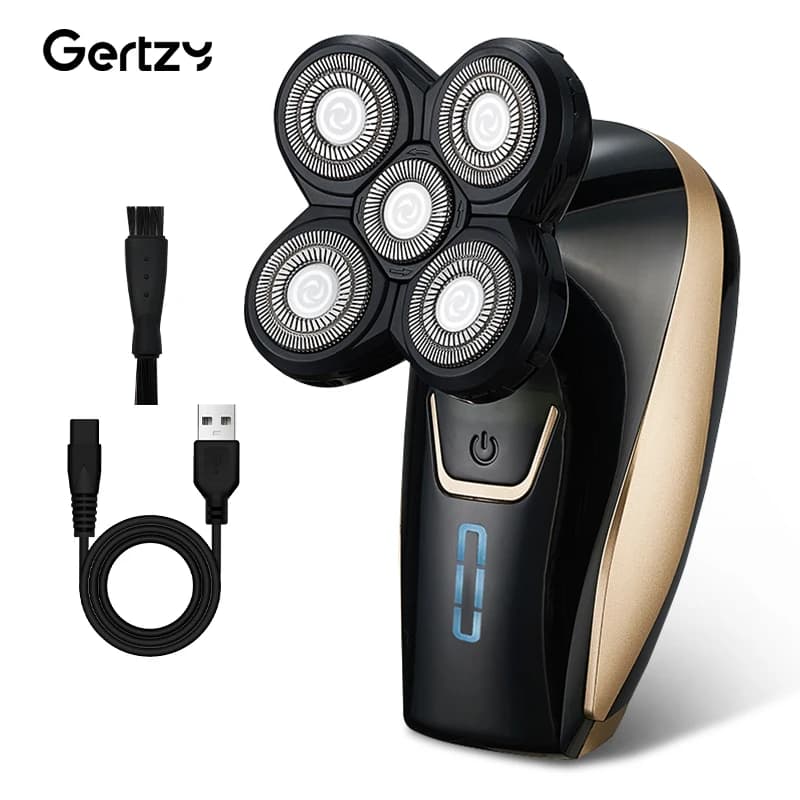 Men's multifunctional five in one bald head and beard trimmer, USB rechargeable, smooth shaving experience