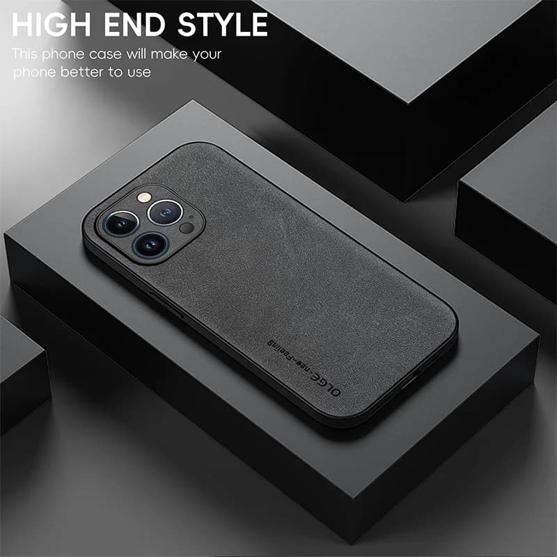 Luxury Leather Phone Case for iPhone 15 14 13 12 11 X XS XR Pro Max Plus Protection Shockproof Cover