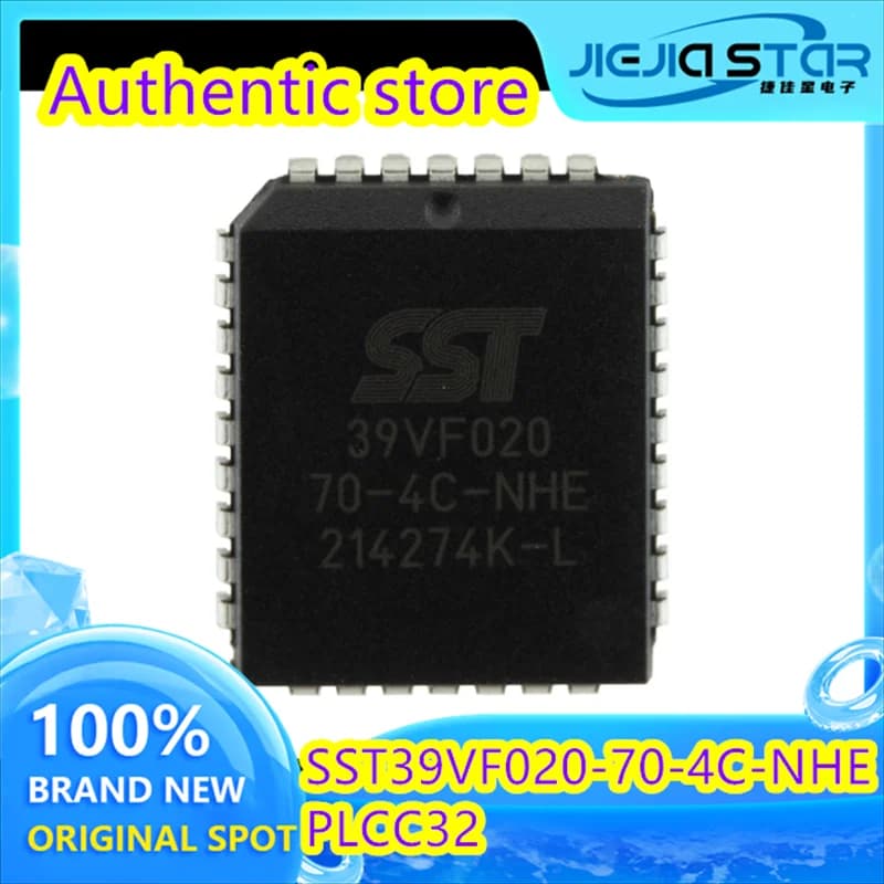 SMD PLCC-32 Memory Chip, 39VF020, SST39VF020-70-4C-NHE, Easy to Use, Brand New, Fast Delivery, 3/40 Pieces